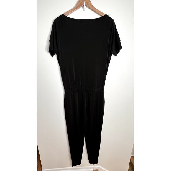 Michael Star Black Short Sleeve Knit Jumpsuit - Picture 9 of 9